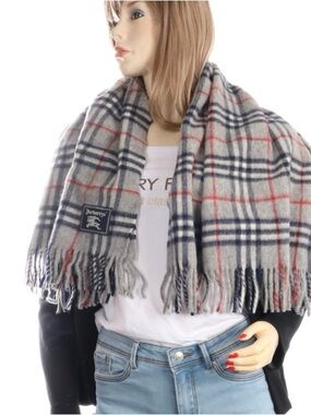 Burberry Gray Plaid Stole